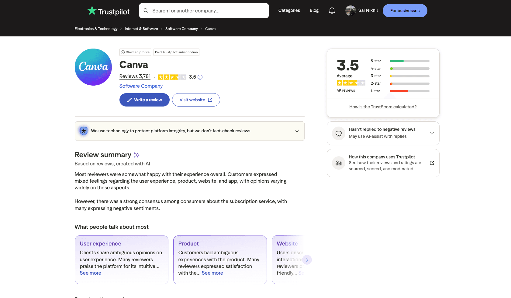 Canva product interface and research evidence