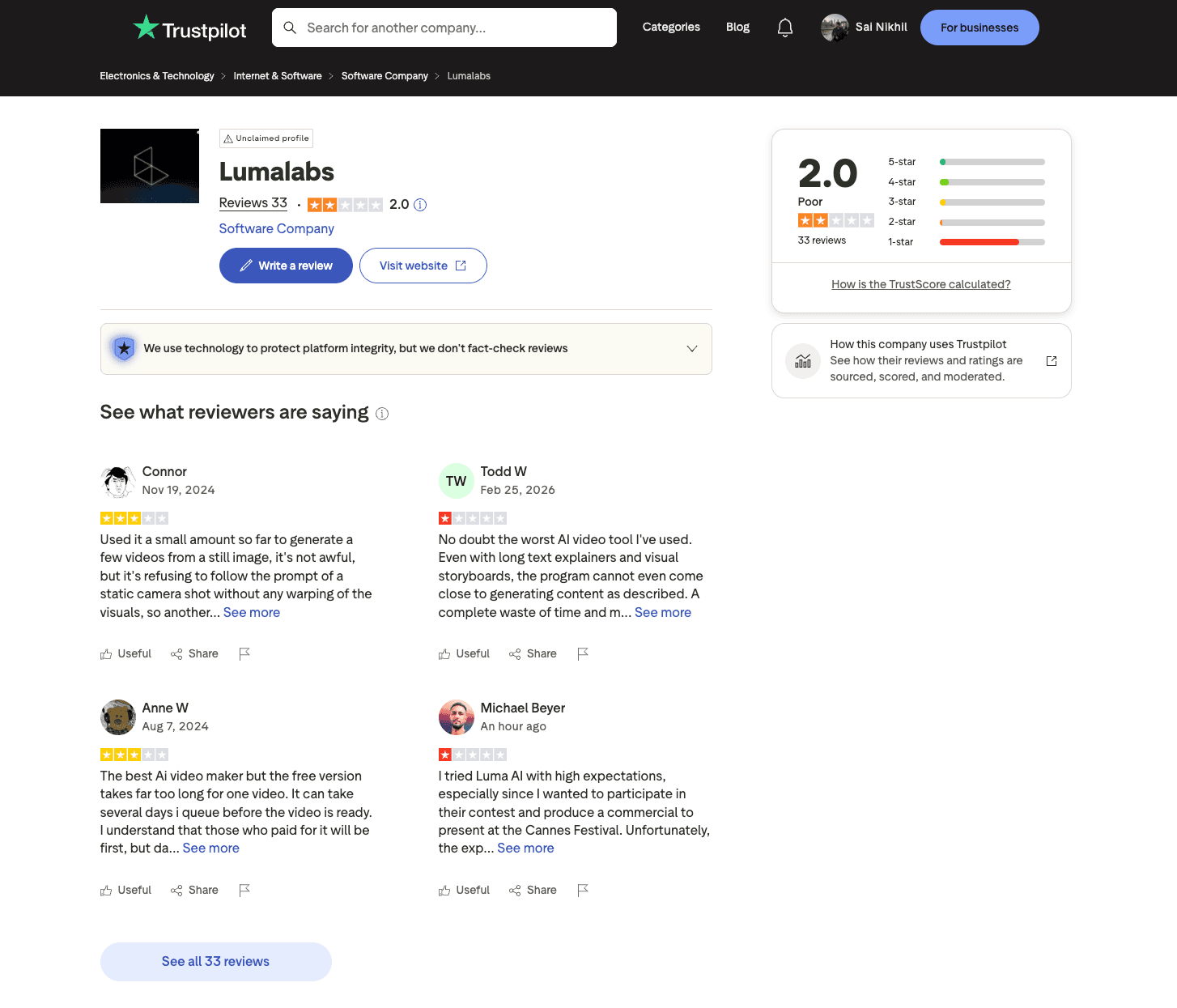 Luma AI product interface and research evidence