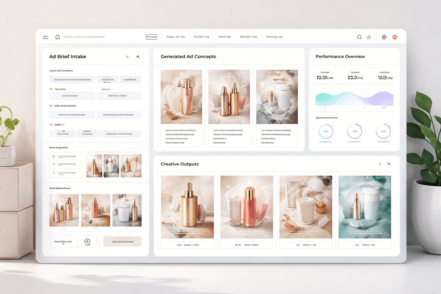 Beauty generated ad outputs