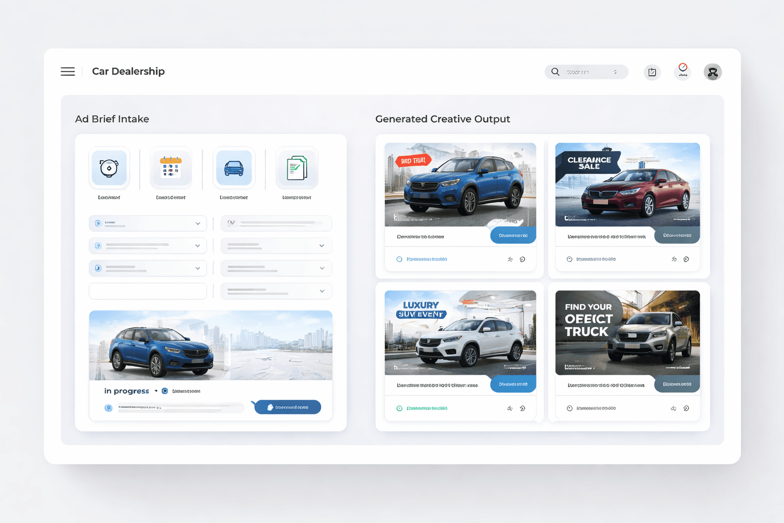 Dealership input workflow