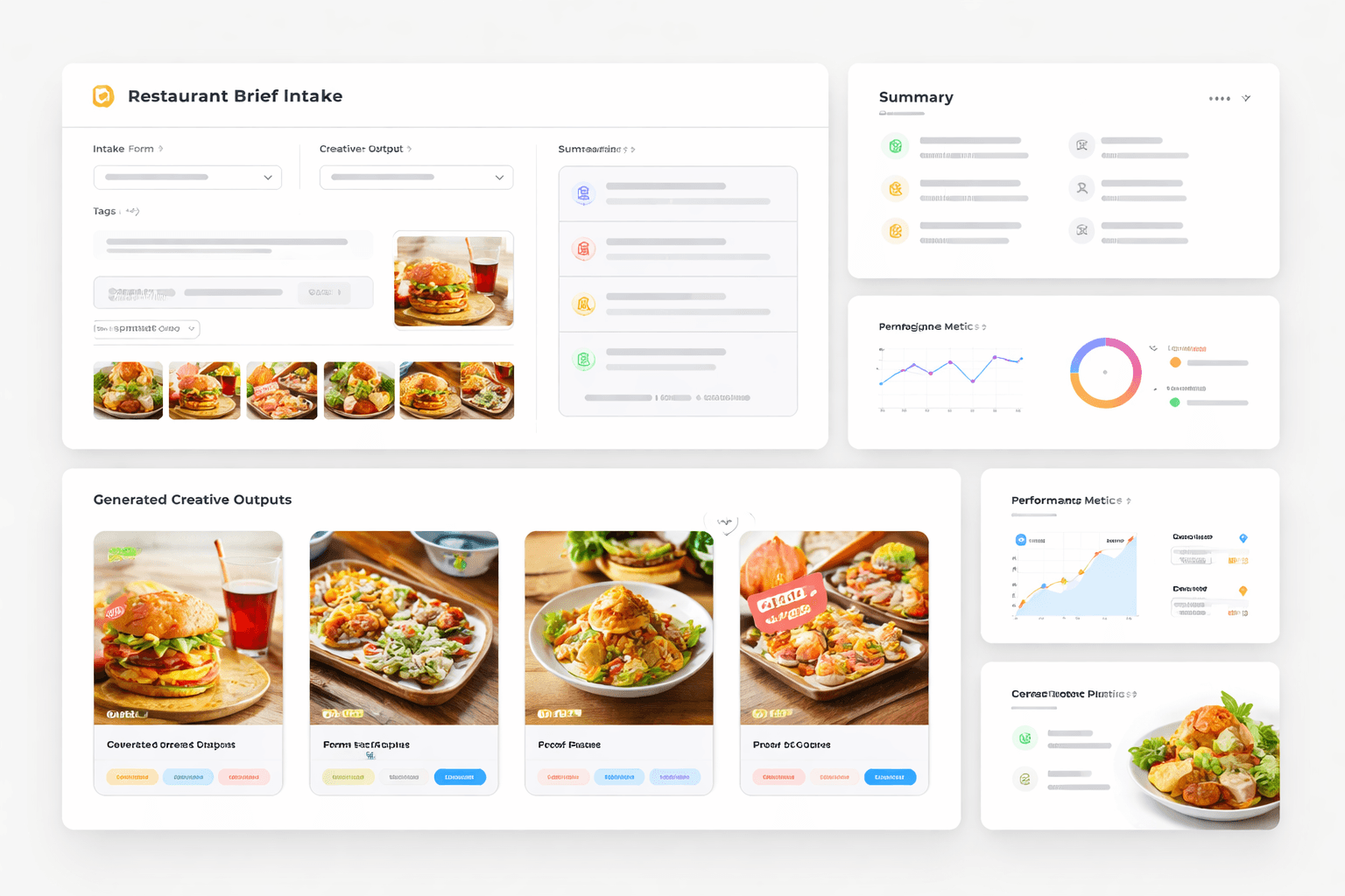 Restaurants generated ad outputs