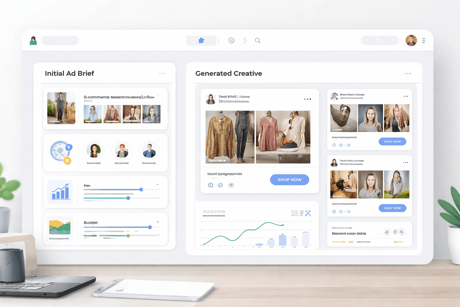Shopify generated ad outputs