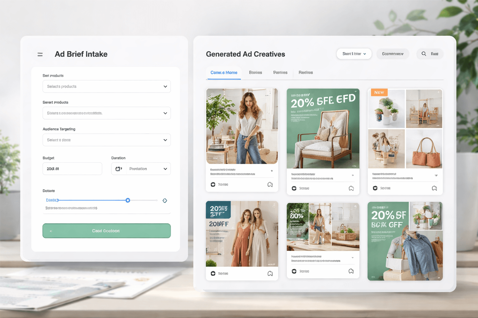 Shopify generated ad outputs