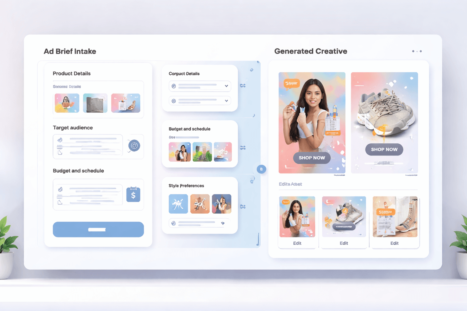 TikTok Ads generated ad outputs