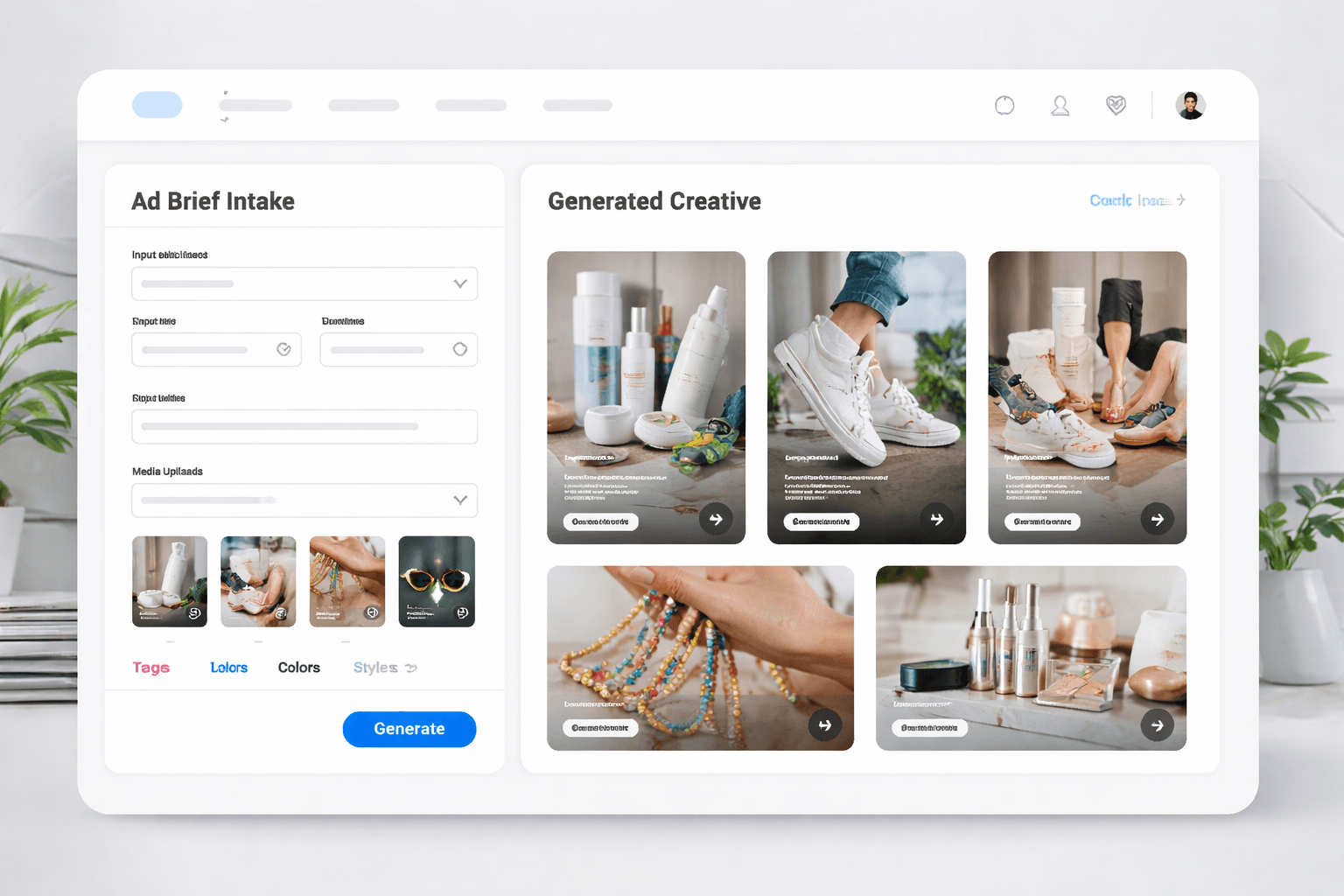 TikTok Shop generated ad outputs