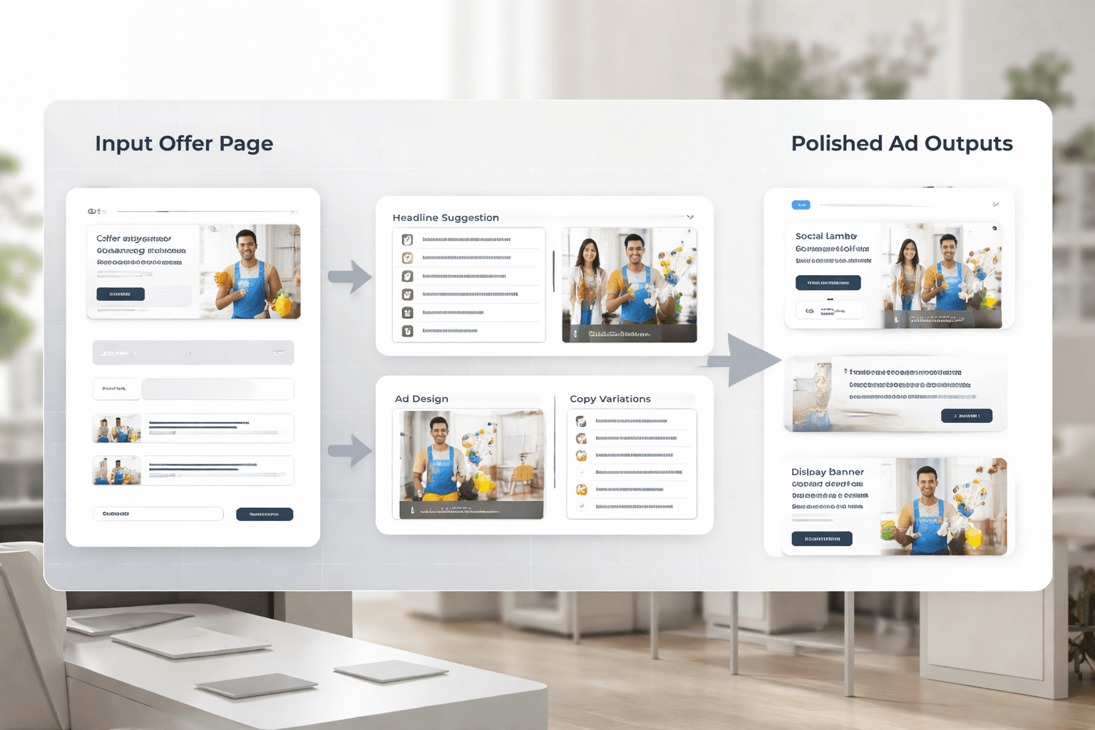 SaaS landing-page ad workflow