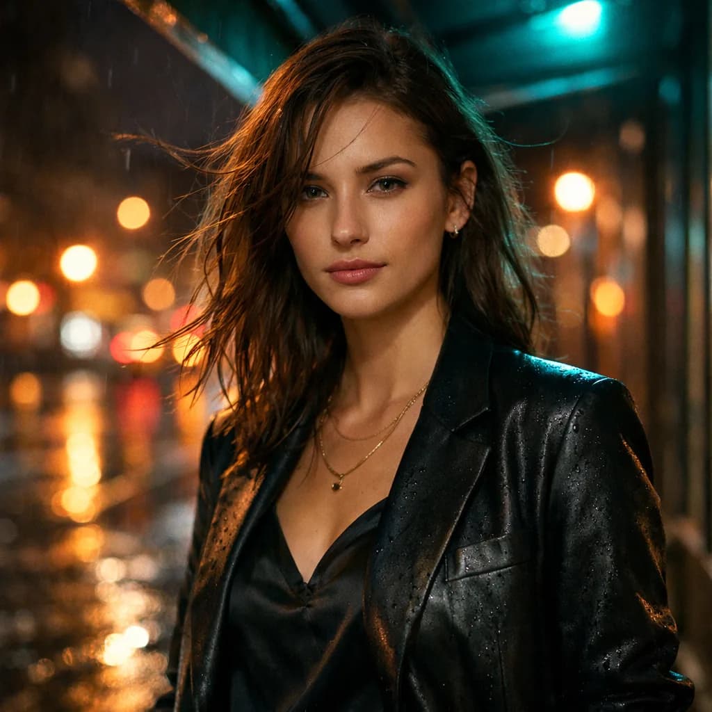 Cinematic night portrait