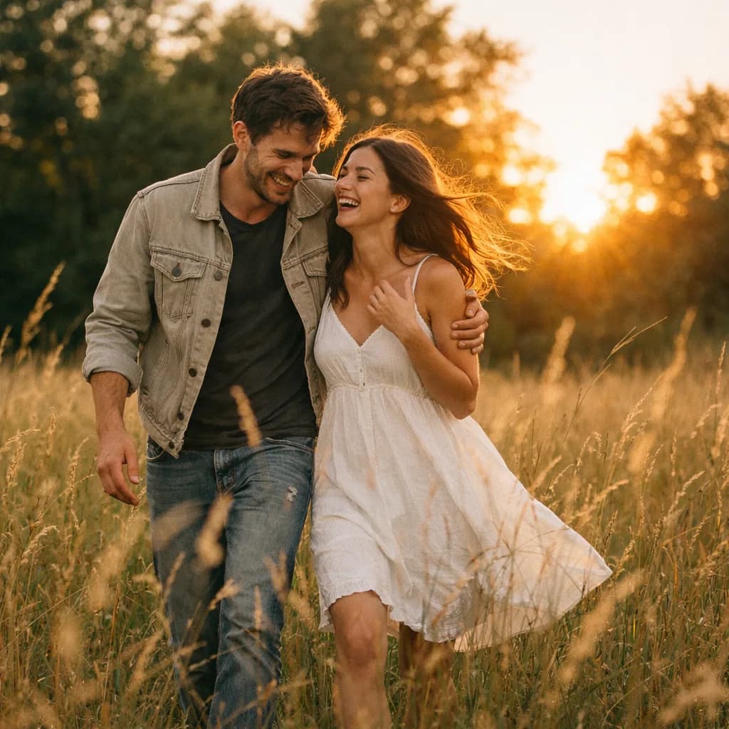 Golden-hour couple photo