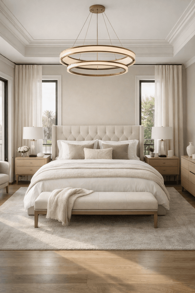 Elegant bedroom real estate ad visual