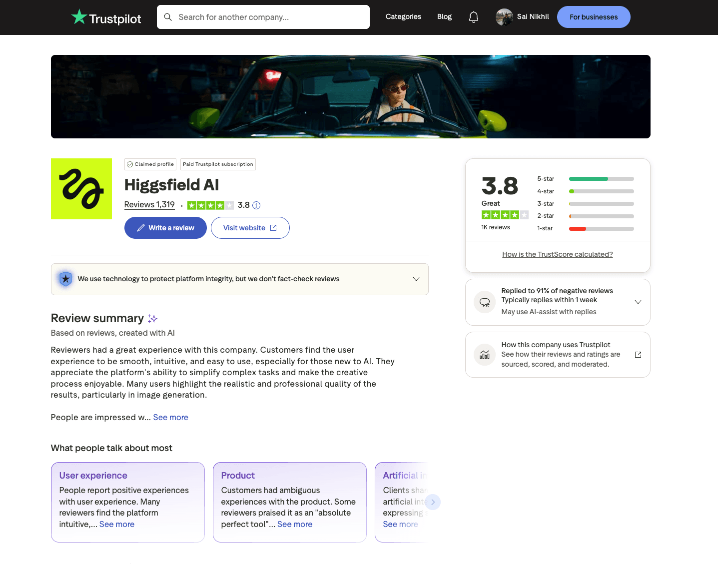Higgsfield reviews placeholder