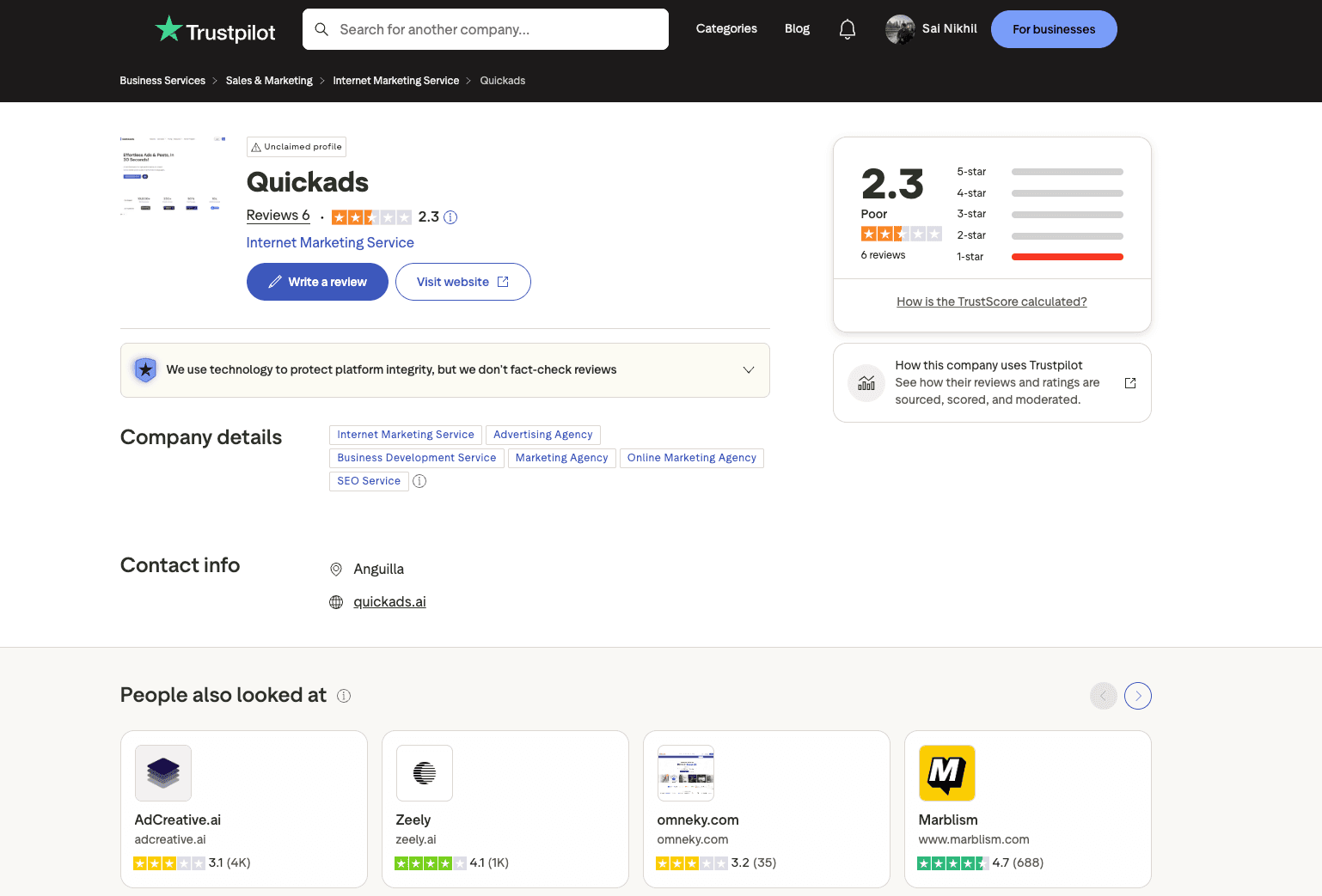 QuickAds reviews placeholder