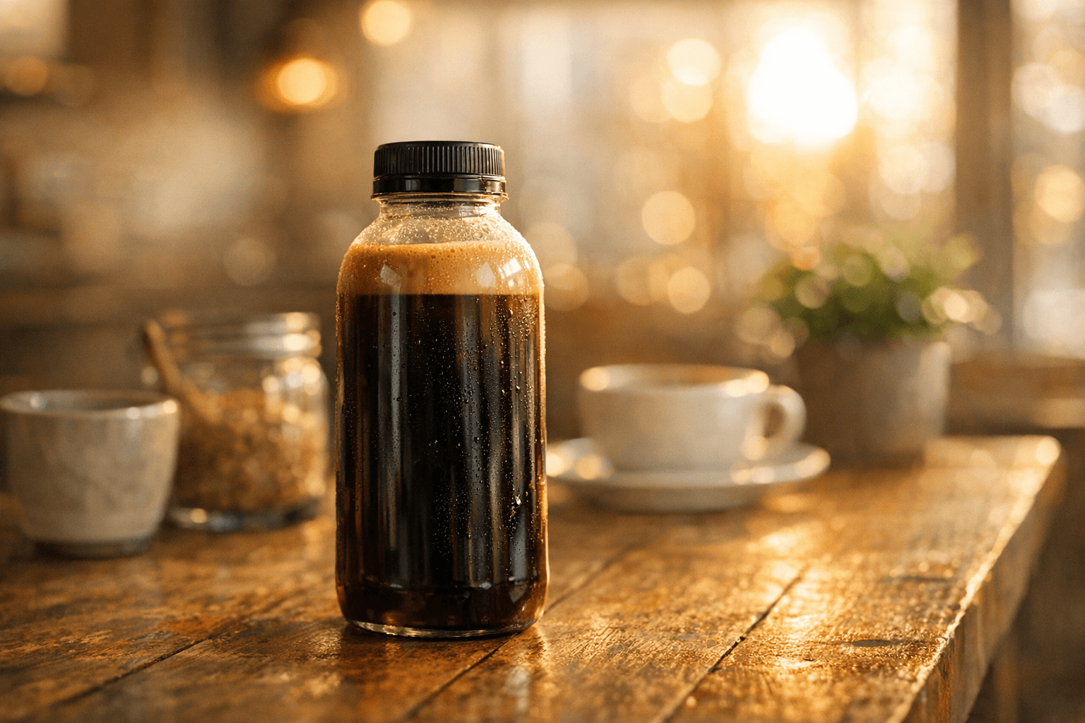 Coffee product natural light ecommerce visual