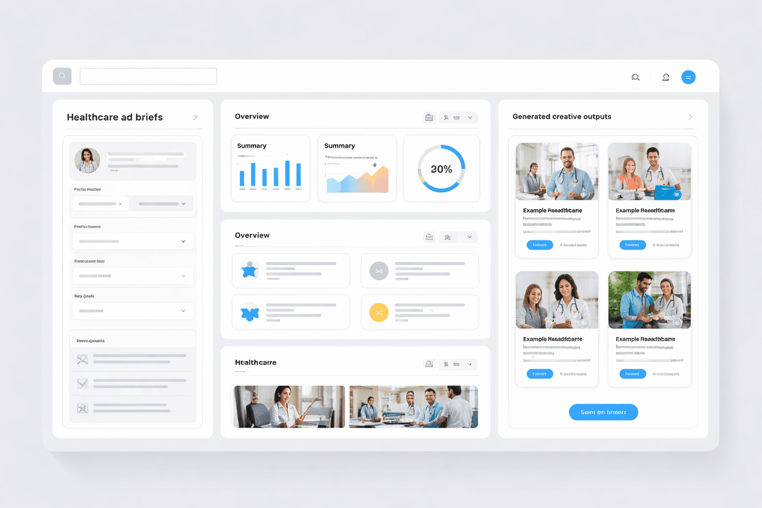 Healthcare generated ad outputs