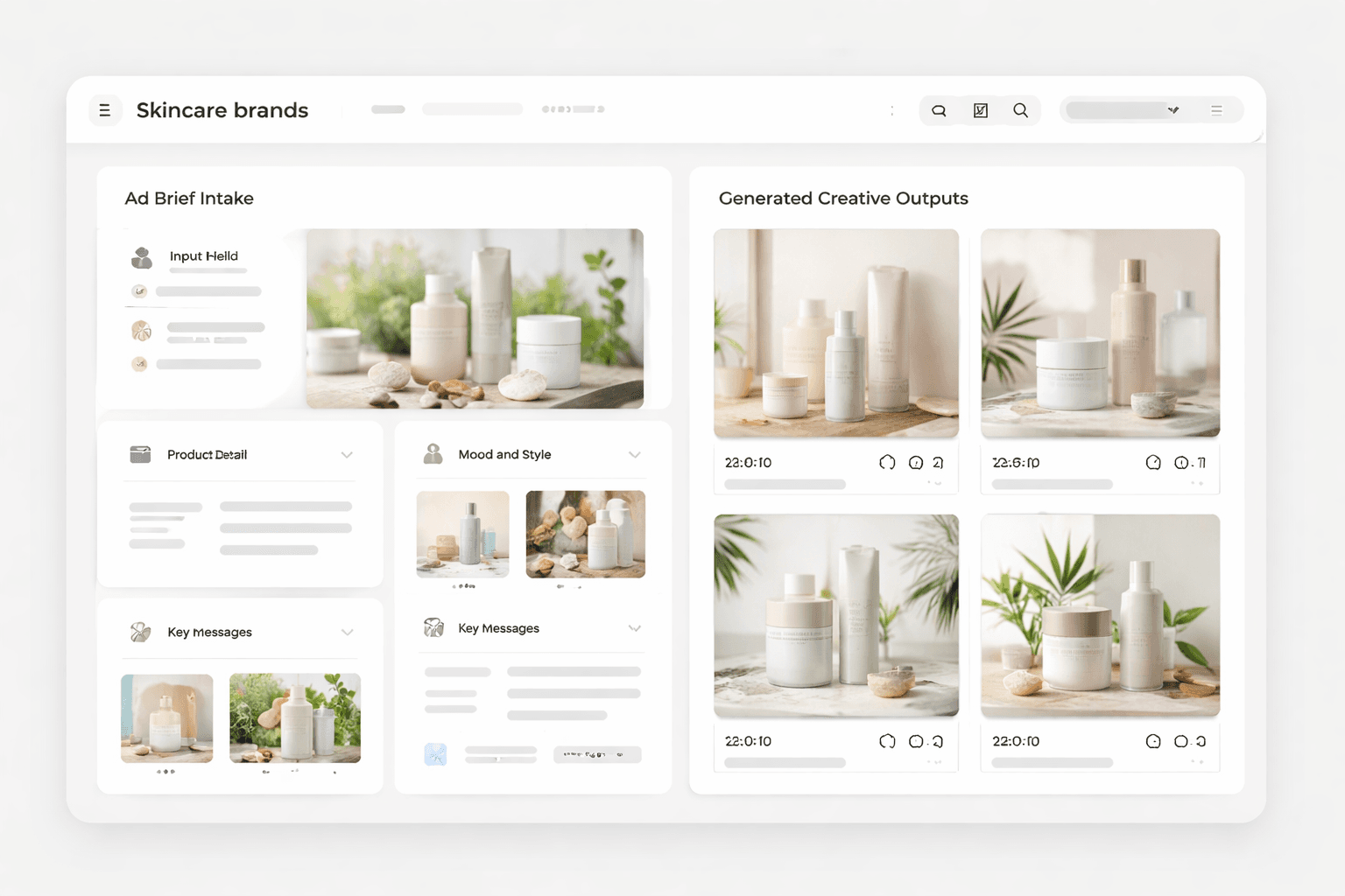 Skincare generated ad outputs