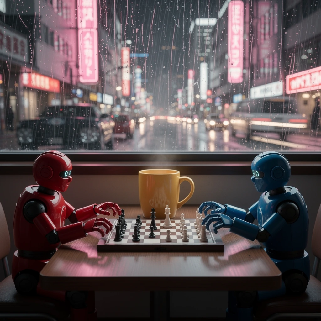 FLUX.2 Pro result for the complex robot and chess prompt